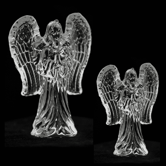 Glasfigur Schutzengel - gläserne Glasflügel 10cm