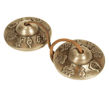 Tingshas optimaler Klang 8 glücksverheißende Symbole (7,7 cm)