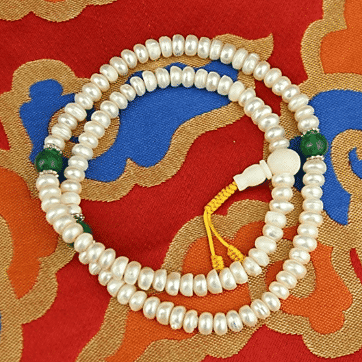 Mala Pearl Green Onyx 108 Perlen