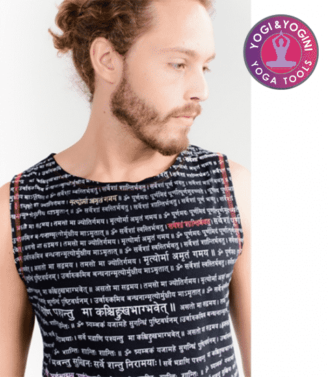 Yoga Tank Top - Mantra (Organic Cotton, schwarz in Größe S/M - man)