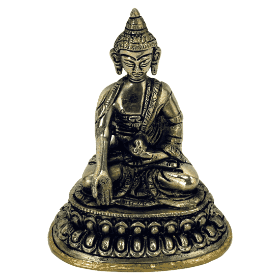 Ratnasambhava Buddha - Miniatur Weißmetall - 10 cm
