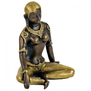 Parvati Statue Messing zweifarbig - 15 cm