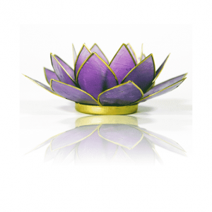 Teelichthalter - Lotusblume (atmosphärisches Licht, lila)
