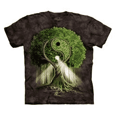 T-Shirt Mountain Artwear Yin Yang Tree (Größe M, schwarz)