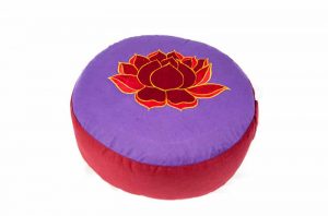 Meditationskissen Lotus violett/rot/orange (33 x 17 cm)