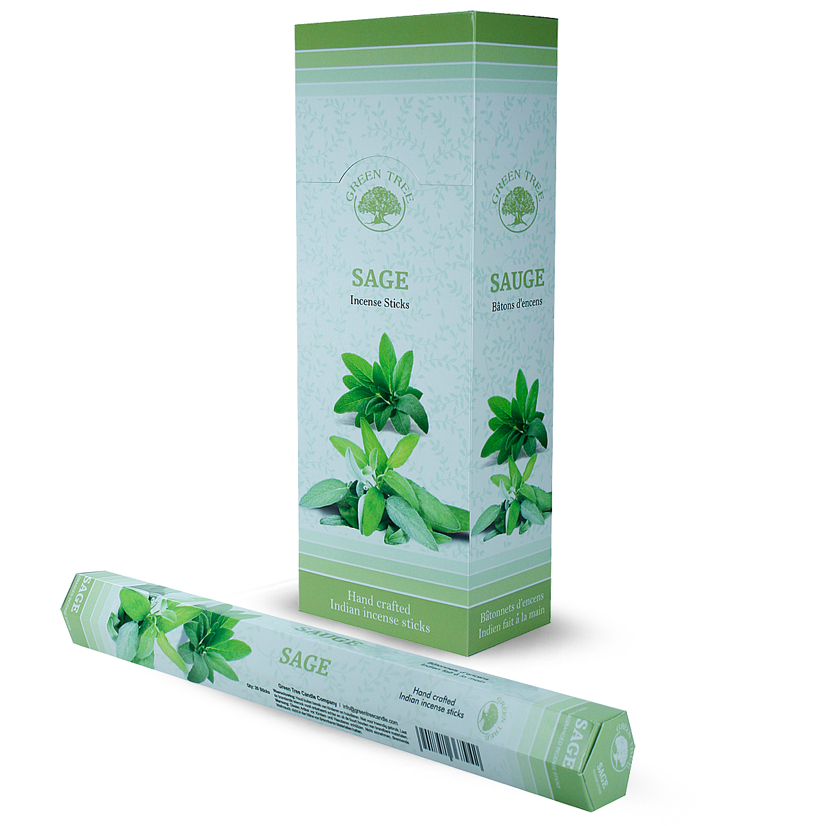 Green Tree Räucherstäbchen Salbei (6 Packungen mit 20 Stäbchen)