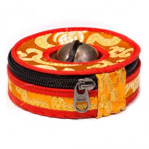 Tasche für Tingsha Zimbeln orange/rot Large