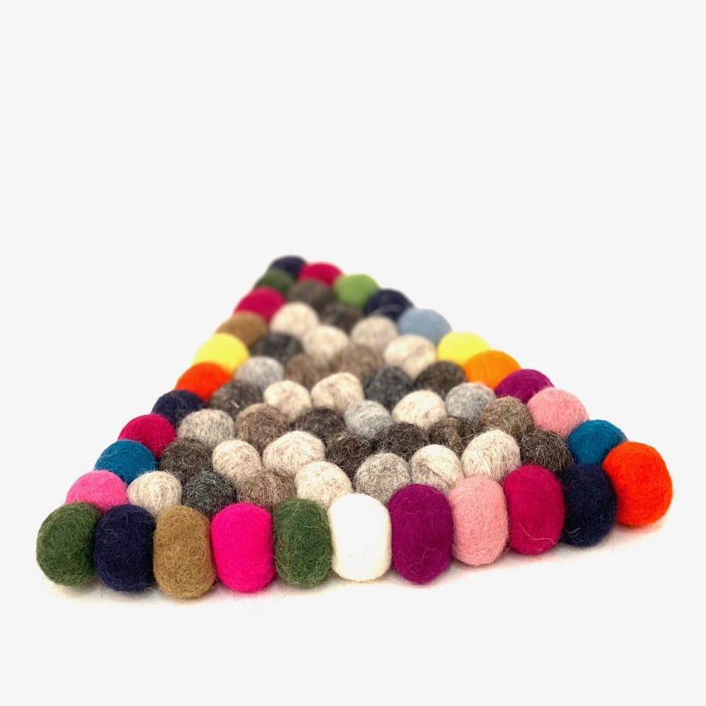 Dreieckiger Filz-Untersetzer Multicolor-Natur (20 x 20 cm)