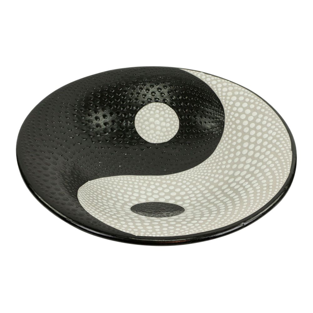 Schale aus Keramik Ying Yang Schwarz-Weiss (26 x 26 x 7 cm)