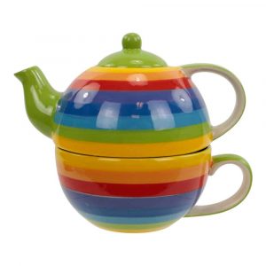 Tea for One Satz Regenbogen Keramik