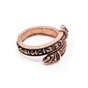 Verstellbarer Wikinger-Ring Runen bronzefarben