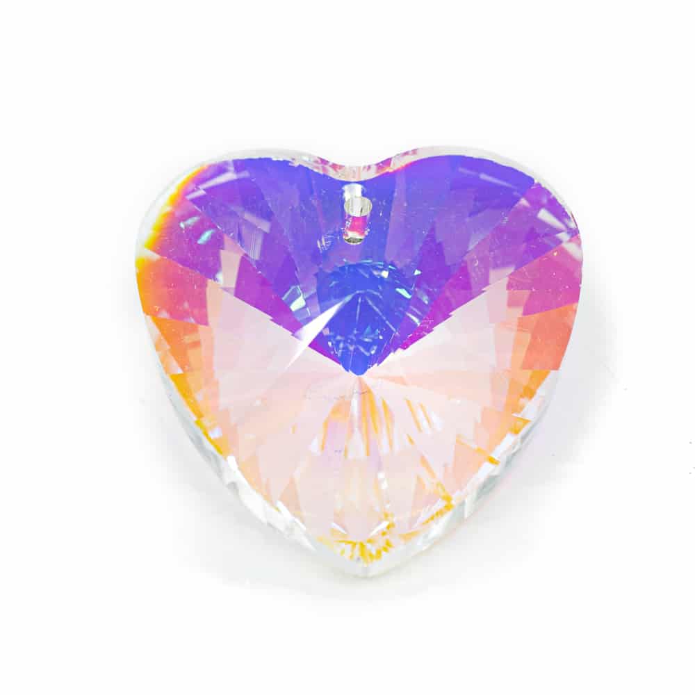 Regenbogenkristall Herzform Perlmutt (40 mm)