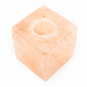 Salzstein Teelichthalter Würfel Orange (1,3 kg) ca. 12 x 12 cm