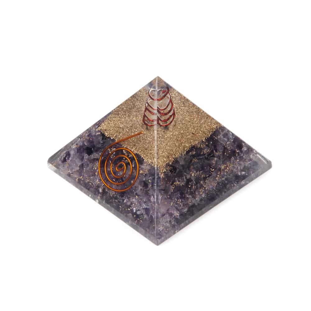 Orgonitpyramide - Amethyst mit Kristall - Groß