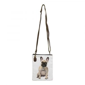 Canvas Umhängetasche / Crossbody Tasche Rechteckig Französische Bulldogge