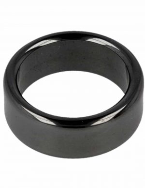 Hämatit Edelstein Ring flach 8 mm - Größe 15