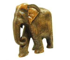 Statue aus Holz Elefant (20,5 x 20 x 9 cm)