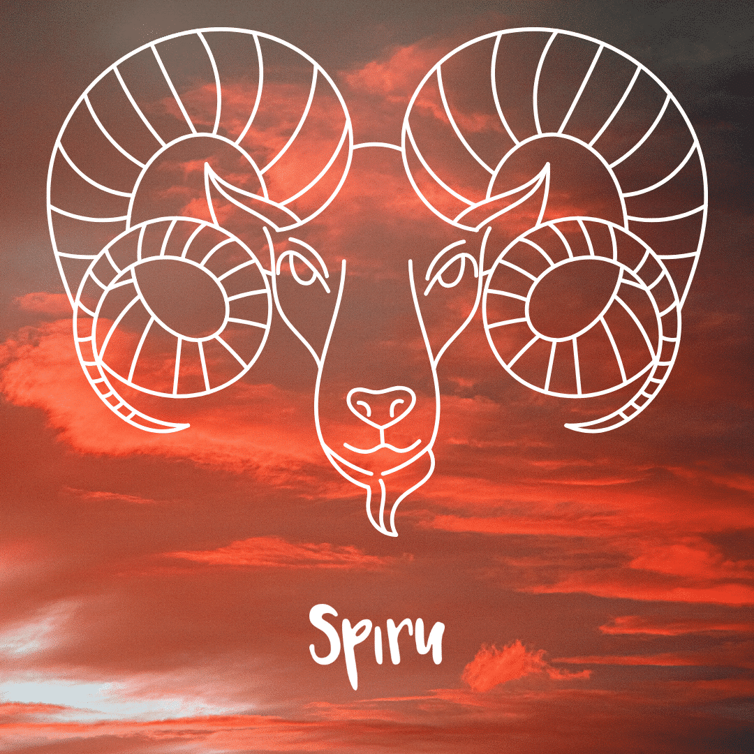 Sternzeichen Widder Illustration vor rotem Himmel Spiru
