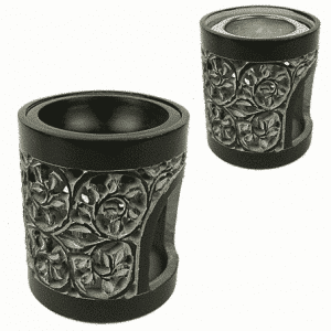 Rauchergefäß - Duftlampe Speckstein schwarz (14 cm)