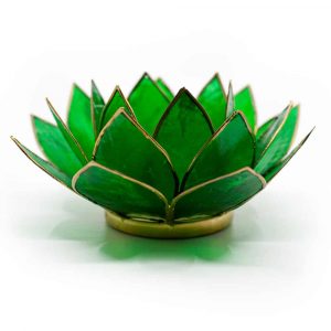 Lotus-Atmosphärisches Licht Grün 4. Chakra Goldrand