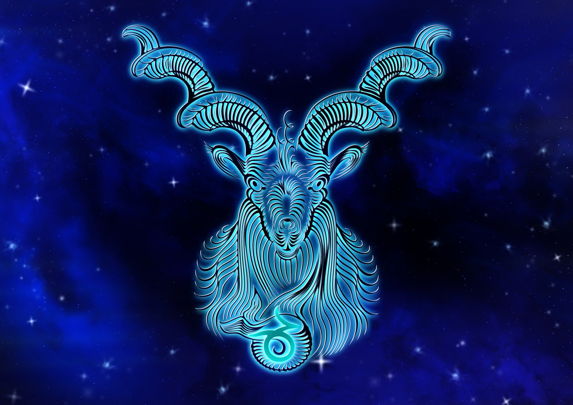 sternzeichen steinbock Illustration blau Zeichnung mit Sternen