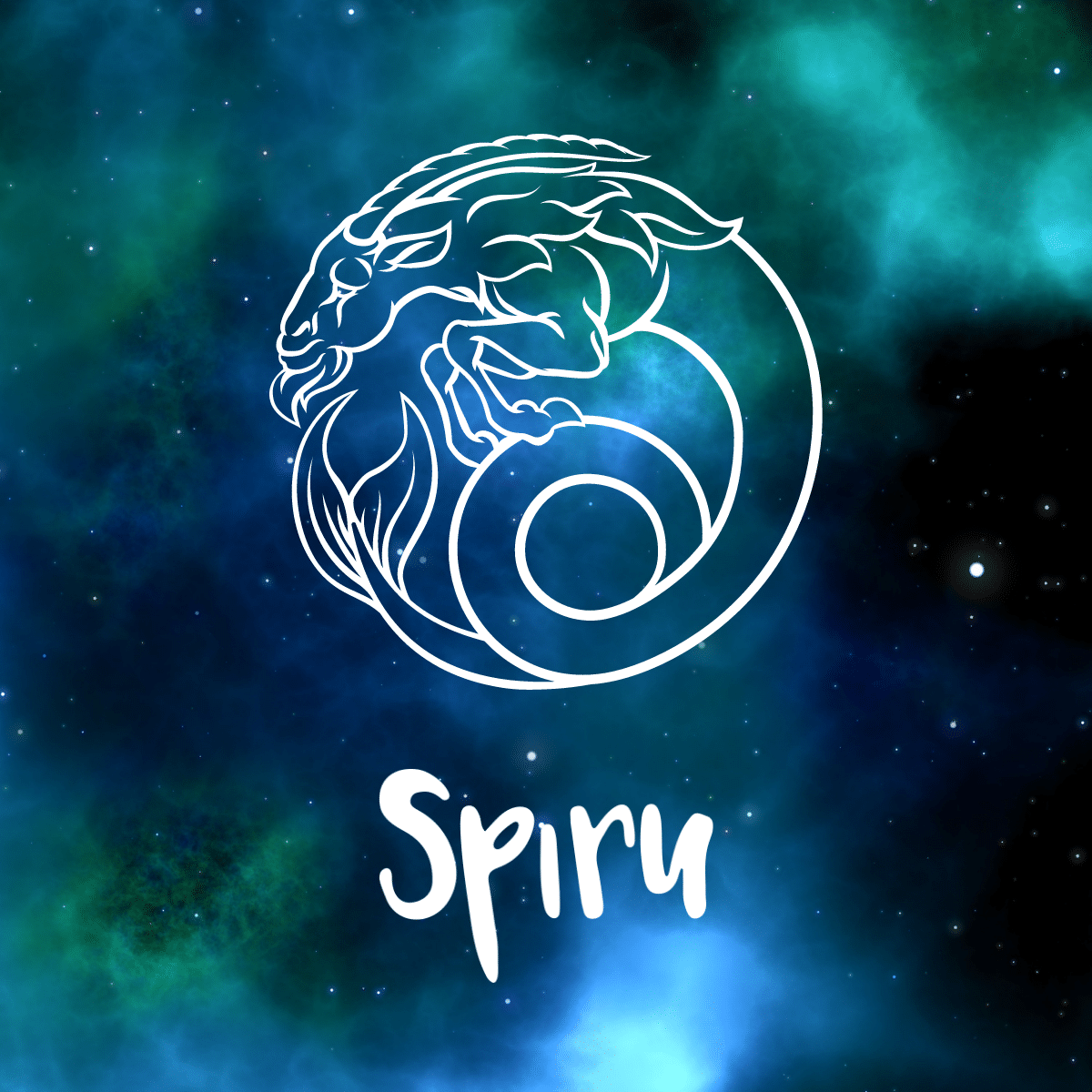 sternzeichen steinbock illustration auf Sternenhimmel galaxy spiru