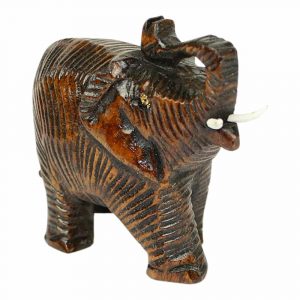 Statue aus Holz Elefanten Gruß Braun (7 x 4 x 3 cm)