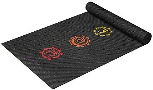 Gaiam Yoga Matte Latex-frei PVC Schwarz Chakra Print 6 mm - (173 x 61 cm)