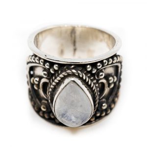 Edelstein Ring Mondstein 925 Silber "Verzera" (Größe 16)