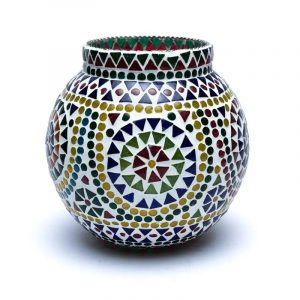 Mosaik-Teelichthalter mehrfarbig -- 18cm