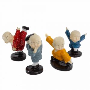 Happy Buddha Statue Karate - 4er Set - ca. 7 cm