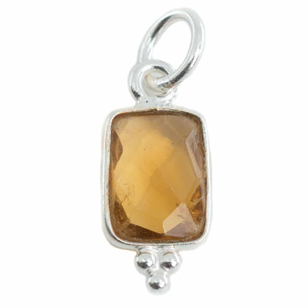 Edelstein-Anhänger Citrin Rechteck - Silber - 8 mm