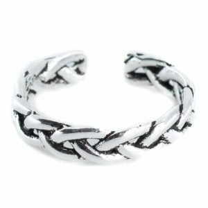 Verstellbarer Ring Geflochten Kupfer Silber