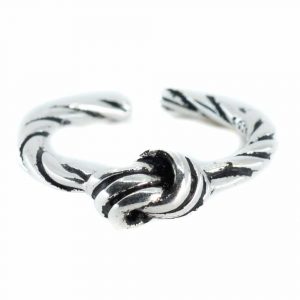 Verstellbarer Ring gedrehter Knoten Kupfer Silber