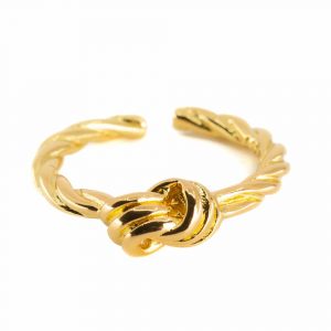 Verstellbarer Ring gedrehter Knoten Kupfer Gold