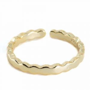 Verstellbarer Ring Geriffelt Kupfer Gold