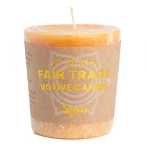 Fair Trade Votiv - Wunschkerze Sakralchakra (2.) - Orange (10 Brennstunden)