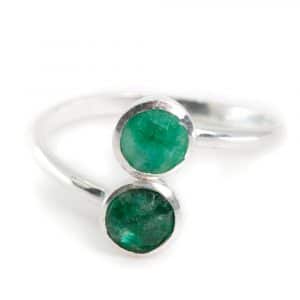 Geburtsstein Ring Smaragd Mai - 925 Silber