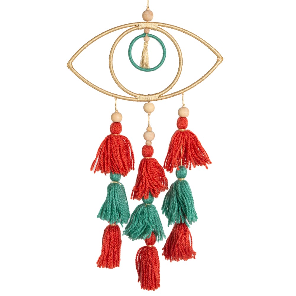 Handgefertigter Makramee-Anhänger - Bohemian böses Auge - Schutz (45 cm)
