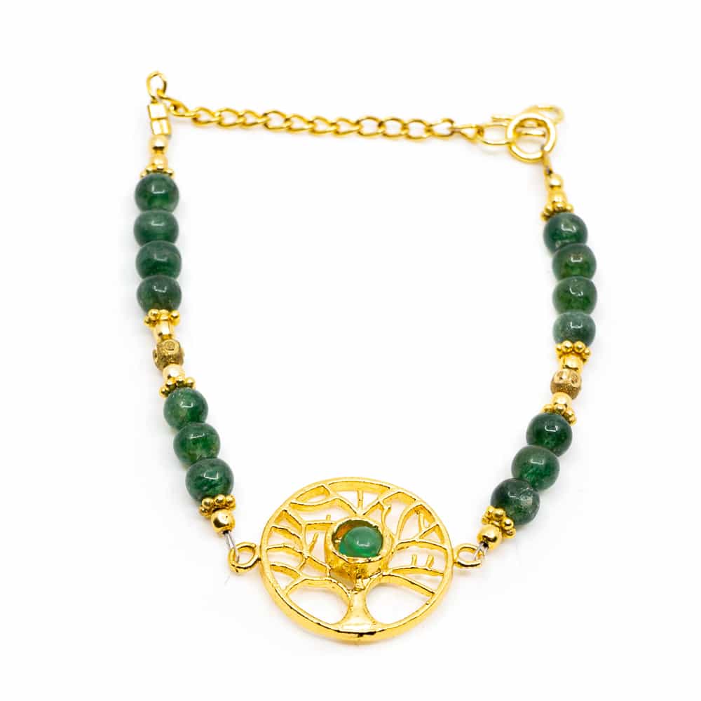 Edelstein-Armband Grüner Aventurin mit Lebensbaum (20 cm)