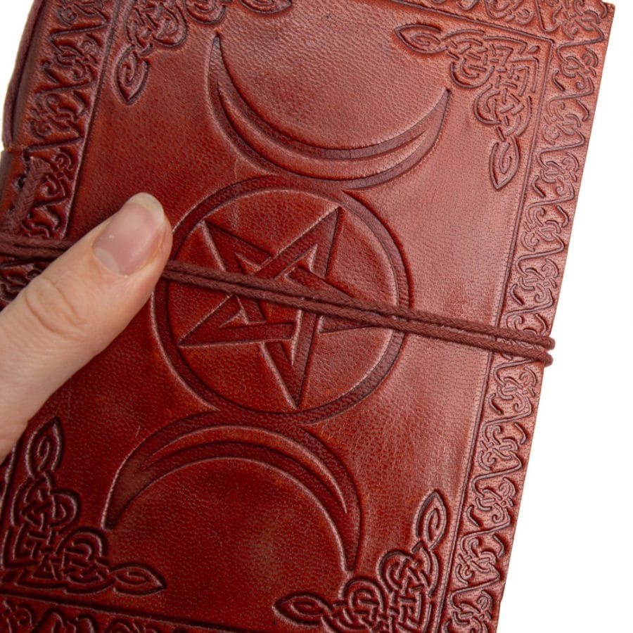 Handgemachtes ledernes Notizbuch der dreifache Mond