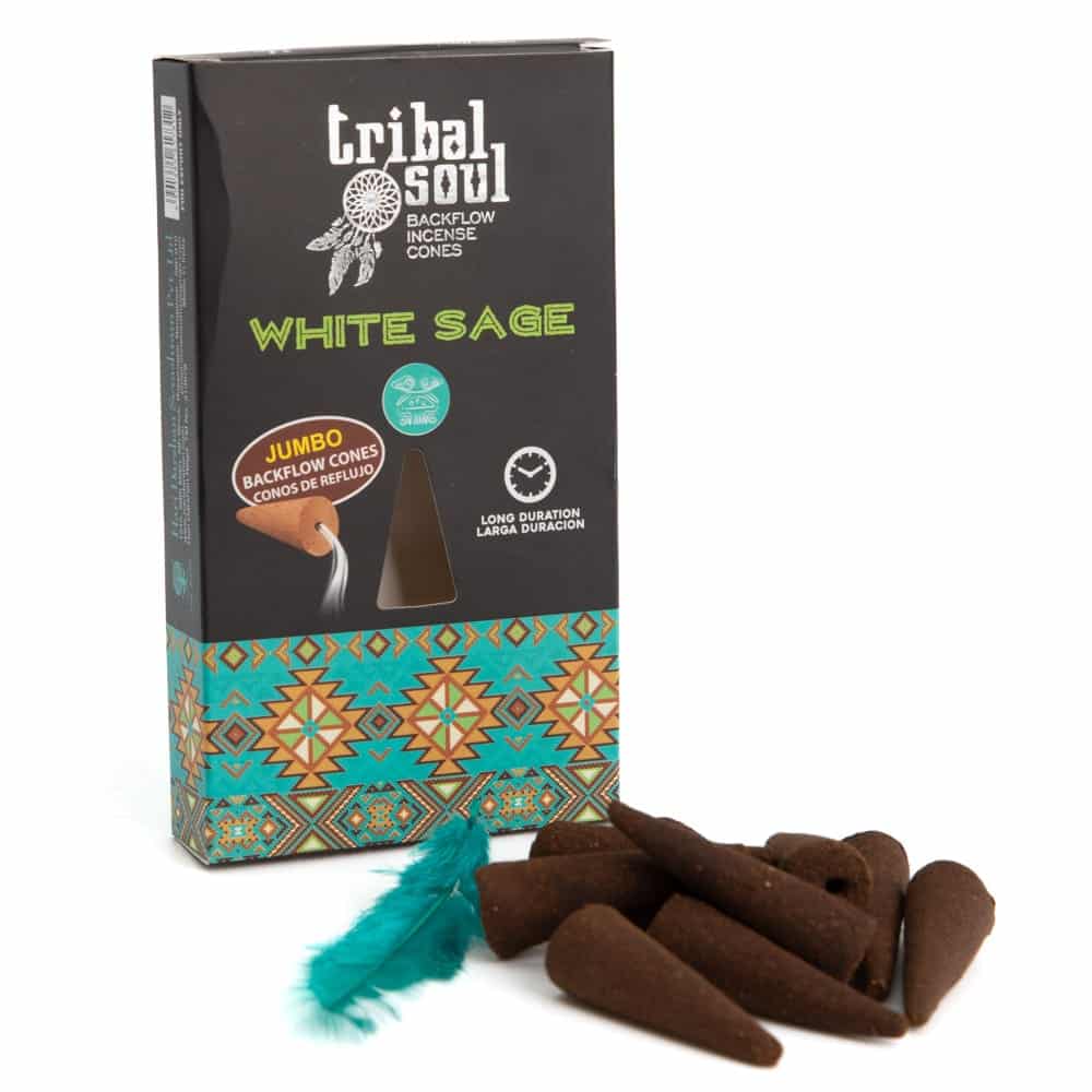 Tribal Soul Weiße Salbei Backflow Räucherkegel (1 Schachtel)