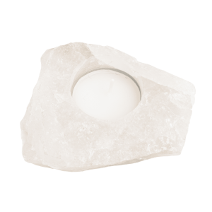 Teelichthalter Edelstein Schneequarz (ca. 200 ~ 500 Gramm)