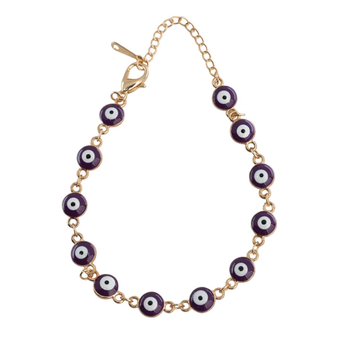 Armband Lila Böse Augen Goldfarben