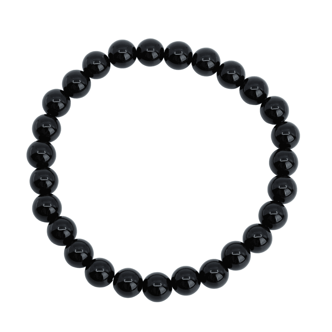 Edelsteinarmband Herren groß schwarzer Onyx (8mm, 21 cm)