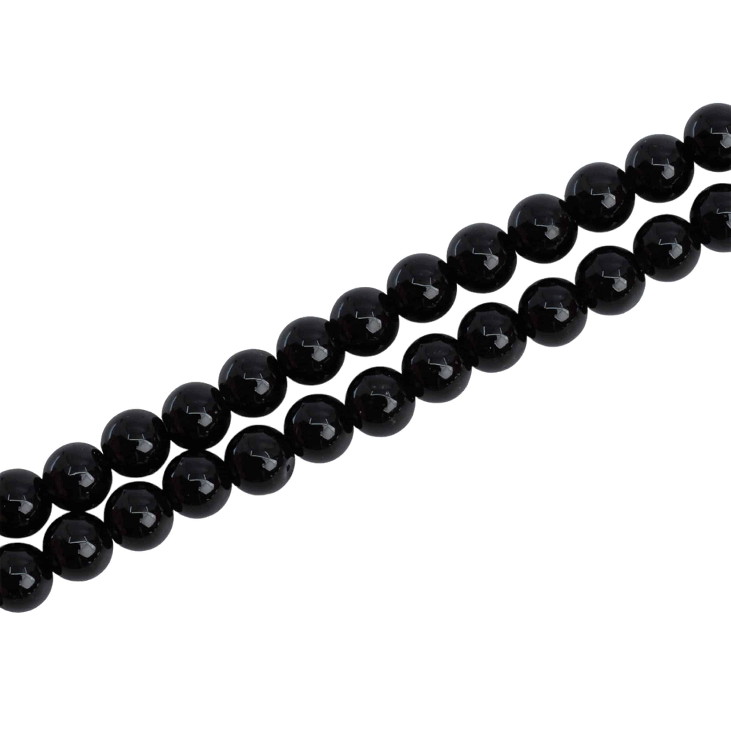Edelsteinperlen Strang Schwarzer Onyx (4 mm)