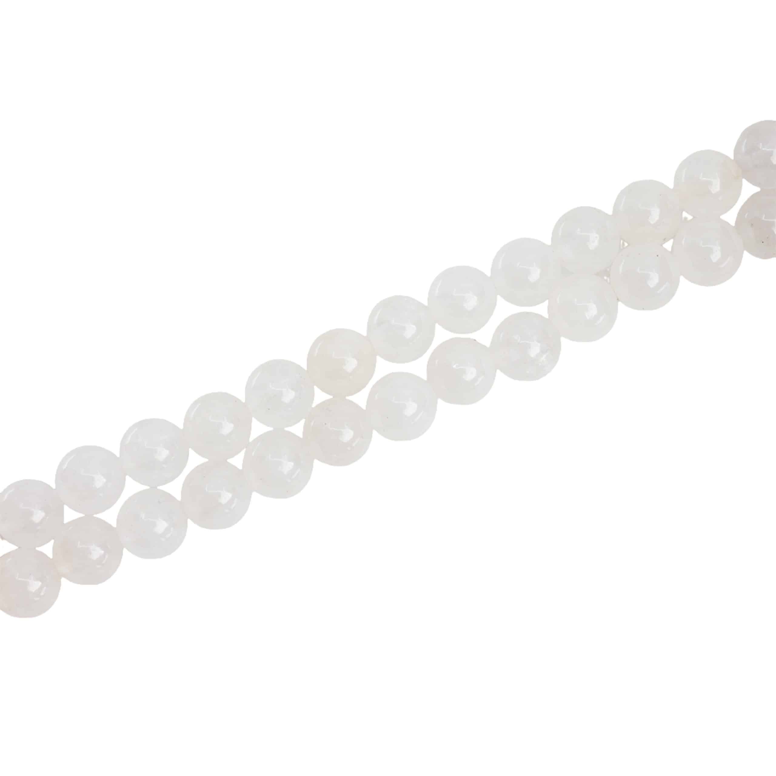 Edelsteinperlen Strang Weiße Jade (8 mm)