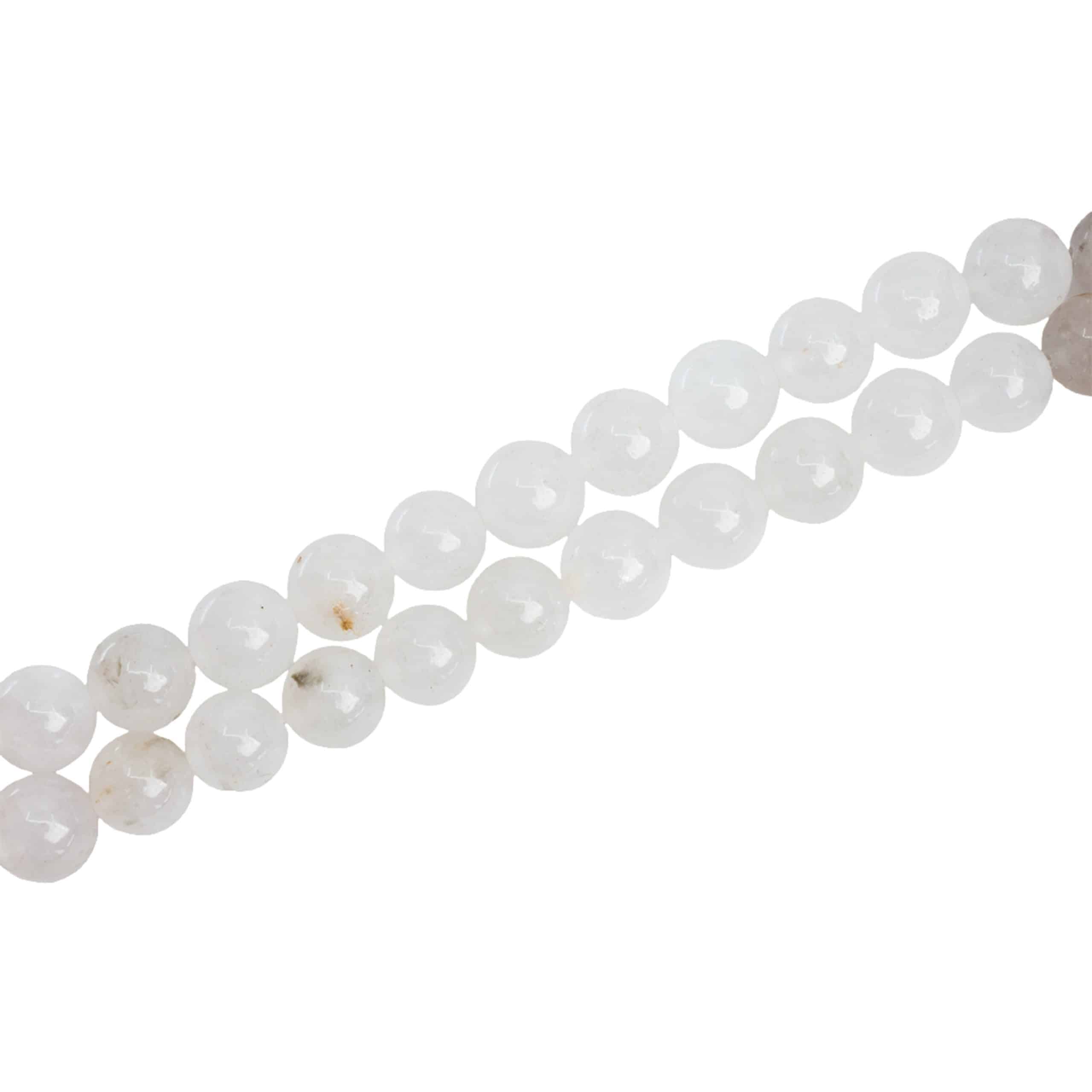 Edelsteinperlen Strang Weiße Jade (10 mm)