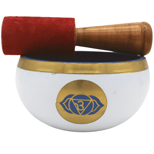 Drittes Auge Chakra weiße Klangschale 10 cm