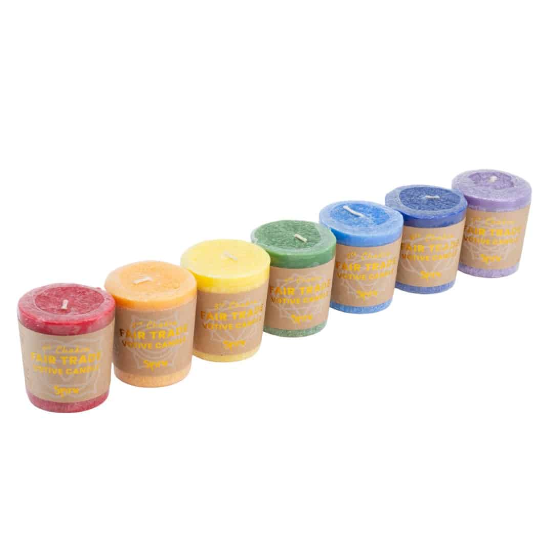 Fair Trade Wunschkerzen - Set 7 Chakras
